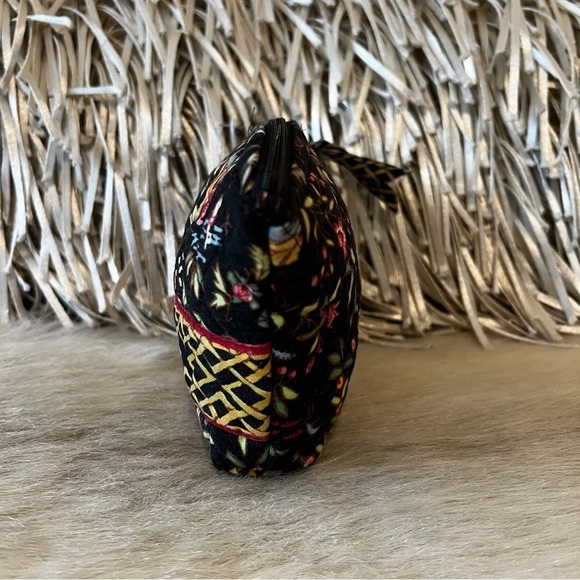 Vintage VERA BRADLEY Ming 2001 Curved Cosmetic Case Black Yellow Red Asian - Picture 5 of 12